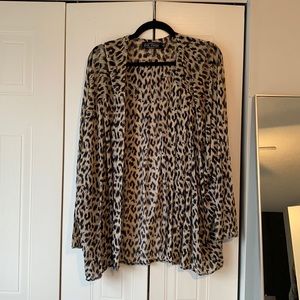 ✨ Evil Twin (Aritizia), Leopard Print Sheer Blouse, Size Small
